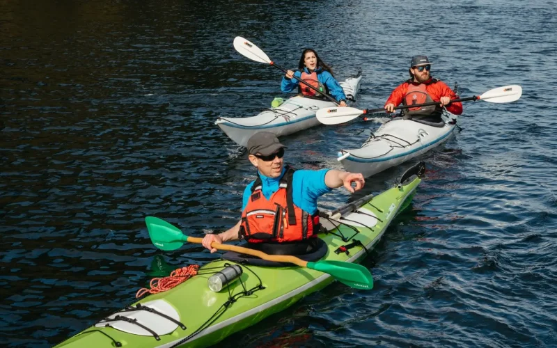 ‘4VI really helped us open our eyes,’ said Kevin Bradshaw, shown leading kayakers for his Hello Nature Adventure Tours off of Vancouver Island. ‘They looked at every aspect of the business and how it can give back on some level.’ Photo by Andi Wardrop.